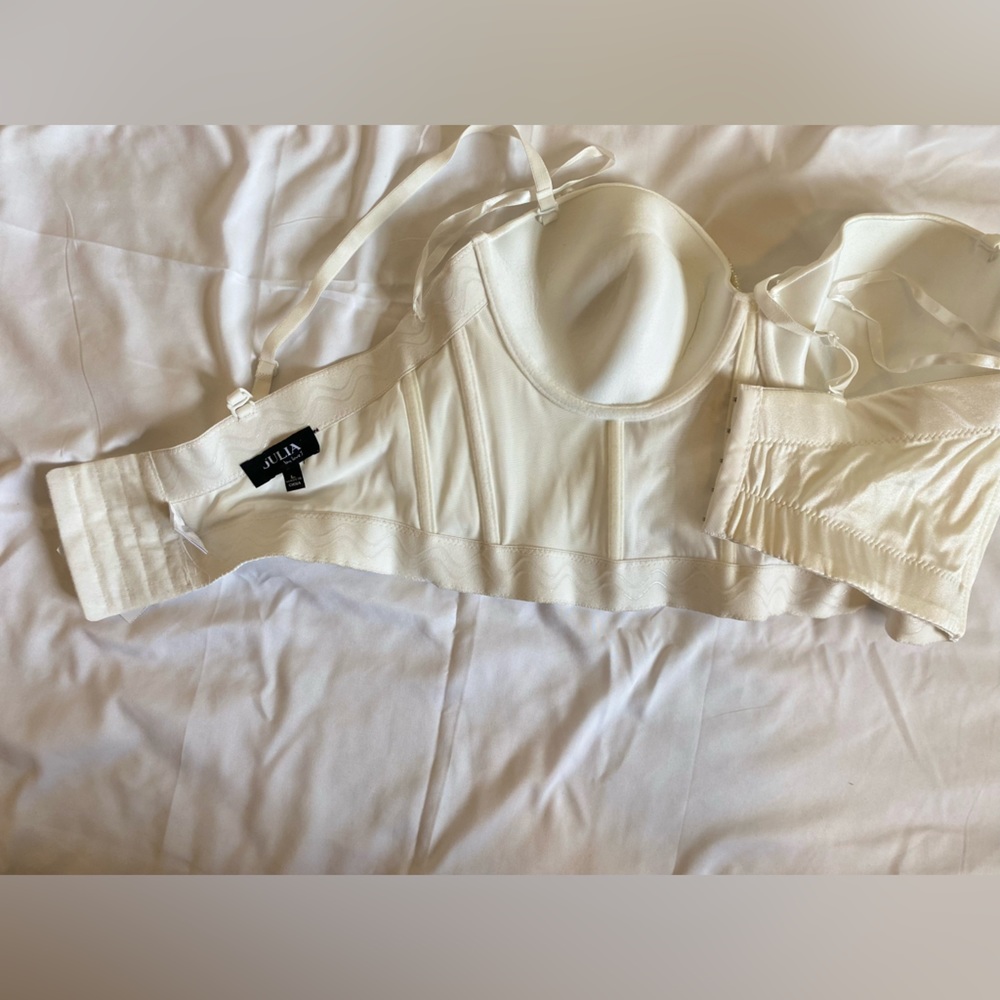 Ivory pearled bustiers top